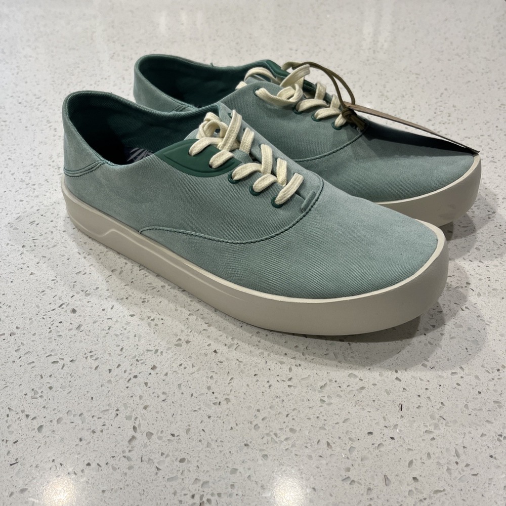 Olukai Tradewind Mens 10 Canvas Lace Up Boat Beach Sneakers Drop-In Heel Bamboo